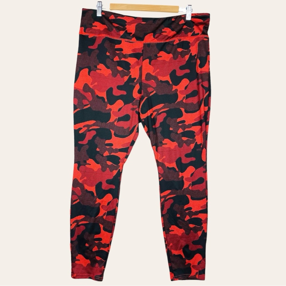 Wild Fable Orange Red Camo High Waisted Skinny Athletic Gym Workout Leggings XXL